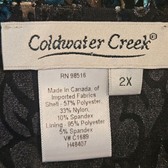 Coldwater Creek Floral Print Blouse Womens 2X Top colorful career office modest - Picture 10 of 12